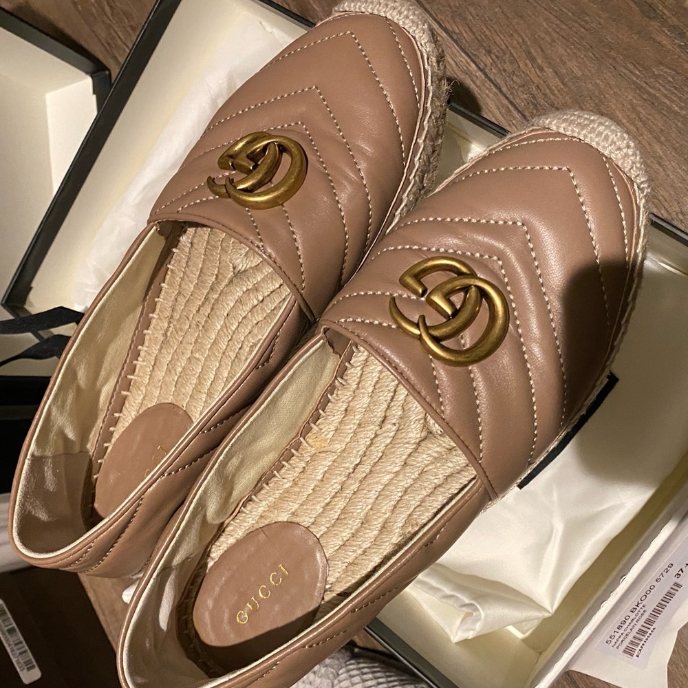 Gucci taupe espadrilles